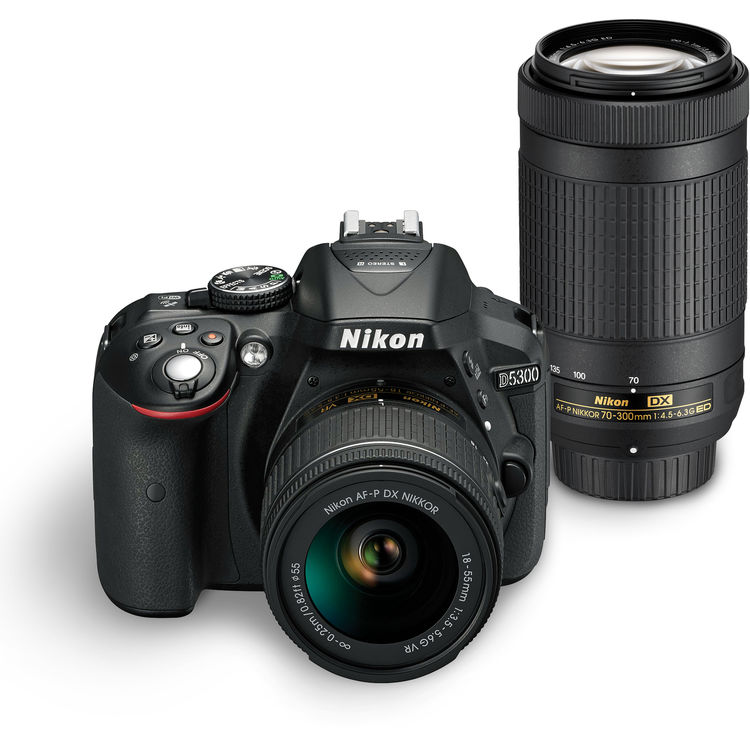 Hot Deal – Nikon D5300 w/ 18-55mm & 70-300mm Lens Bundle for $496.95 at Amazon !