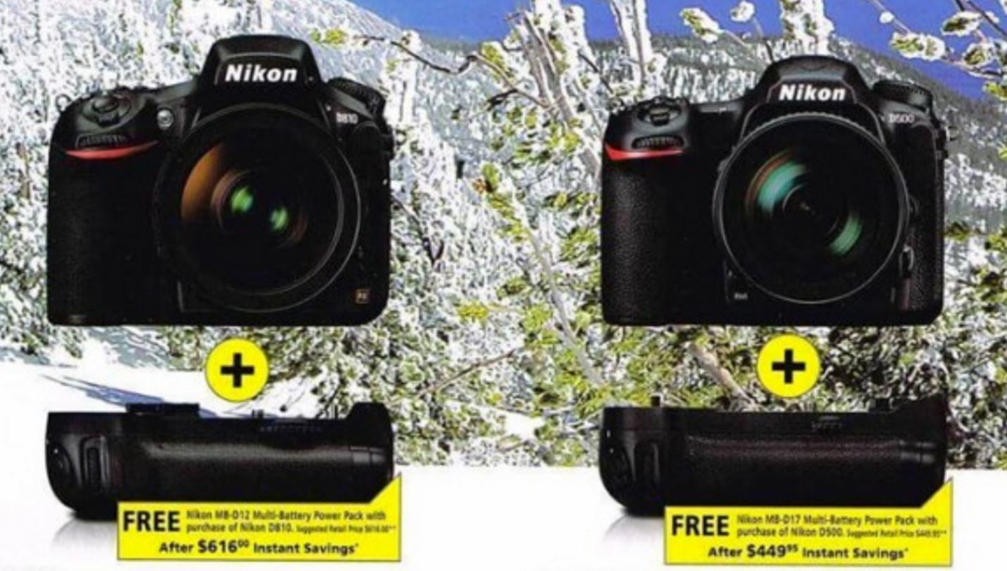 Extended: Free Battery Grip for Nikon D810 & D500 and Nikkor Lenses