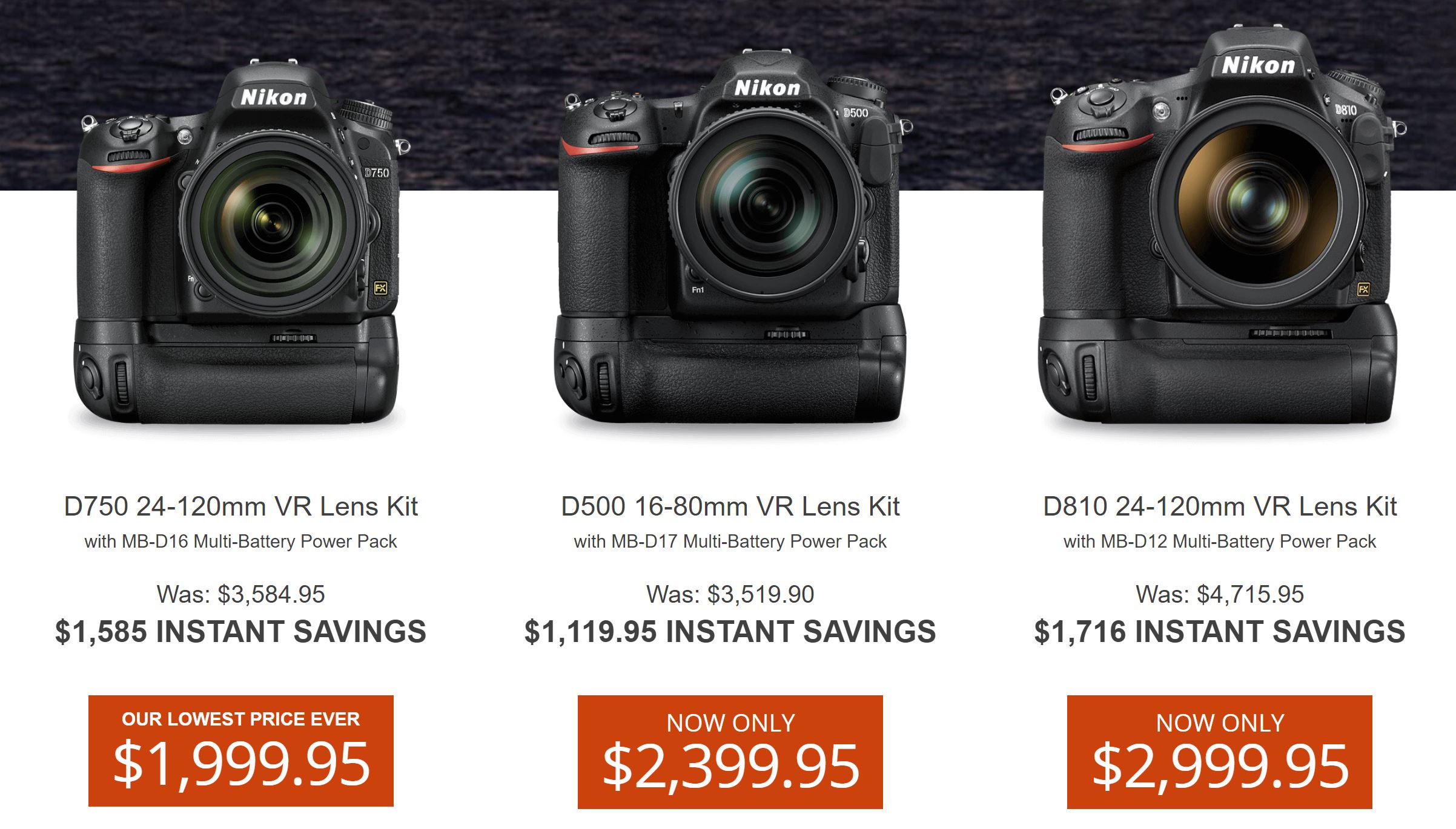 Up to $1,500 Off Nikon D810, D750, D500, D5500, D3400 Rebates Expired Soon !