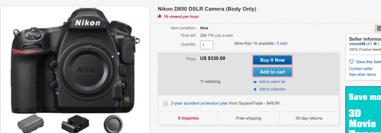 Price Mistake ? Nikon D850 Body for $330 !