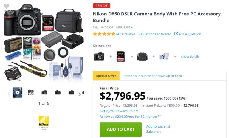 Hot Deal – Nikon D850 now $500 Off for $2,796.95 !