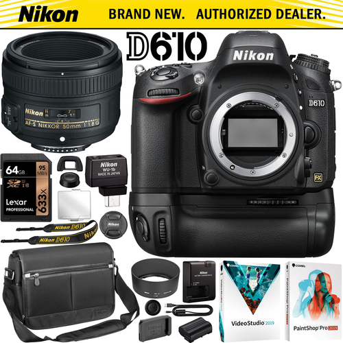 Super Hot ! Nikon D610 Body w/ Battery Grip & AF-S 50mm f/1.8 G Lens & 64GB Card for $899 at BuyDig !
